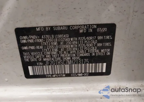 2021 Subaru Crosstrek Sport из США, поврежденный, VIN JF2GTHSC7MH213175